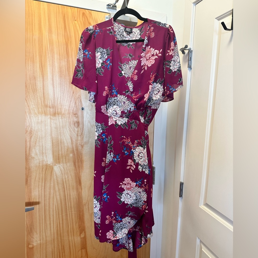 Floral mini wrap dress